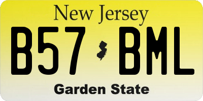 NJ license plate B57BML