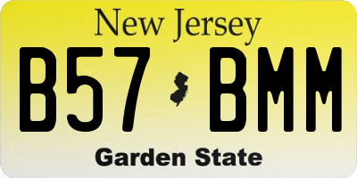 NJ license plate B57BMM