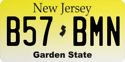 NJ license plate B57BMN
