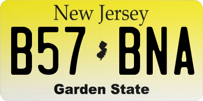 NJ license plate B57BNA
