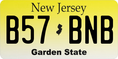 NJ license plate B57BNB