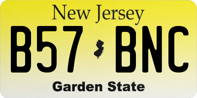 NJ license plate B57BNC
