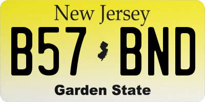 NJ license plate B57BND
