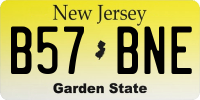 NJ license plate B57BNE