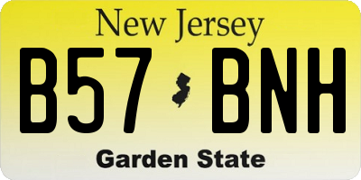 NJ license plate B57BNH