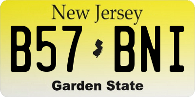 NJ license plate B57BNI