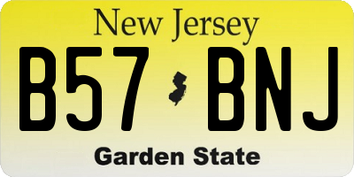 NJ license plate B57BNJ