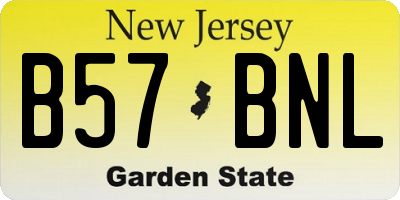 NJ license plate B57BNL