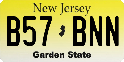 NJ license plate B57BNN