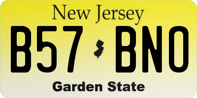 NJ license plate B57BNO