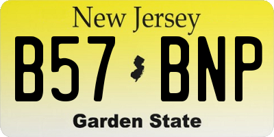 NJ license plate B57BNP