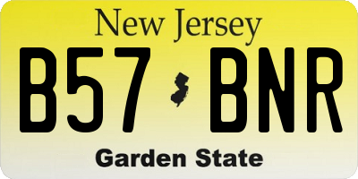 NJ license plate B57BNR