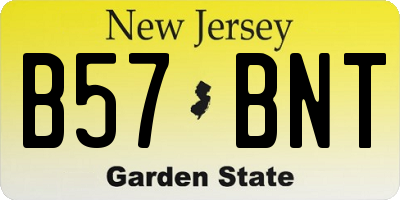 NJ license plate B57BNT