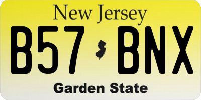 NJ license plate B57BNX