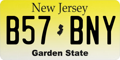 NJ license plate B57BNY