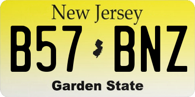 NJ license plate B57BNZ