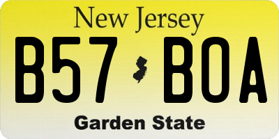 NJ license plate B57BOA