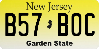 NJ license plate B57BOC