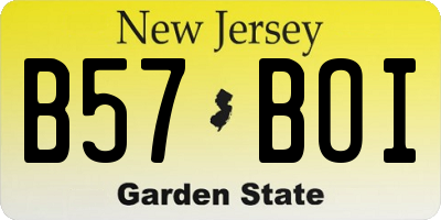 NJ license plate B57BOI