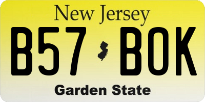 NJ license plate B57BOK