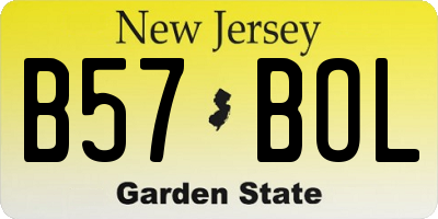 NJ license plate B57BOL