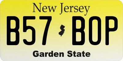 NJ license plate B57BOP