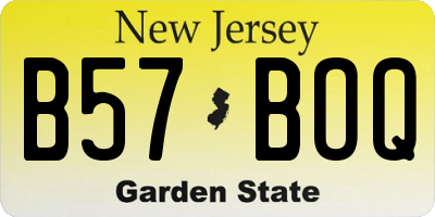 NJ license plate B57BOQ
