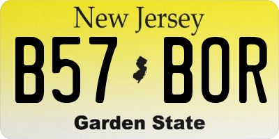 NJ license plate B57BOR