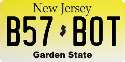 NJ license plate B57BOT