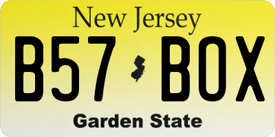 NJ license plate B57BOX