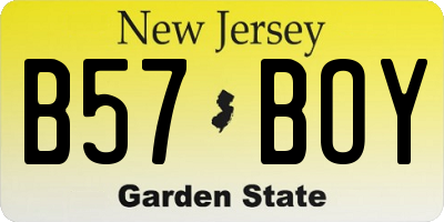 NJ license plate B57BOY