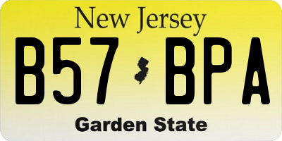 NJ license plate B57BPA