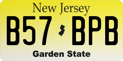 NJ license plate B57BPB
