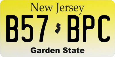 NJ license plate B57BPC