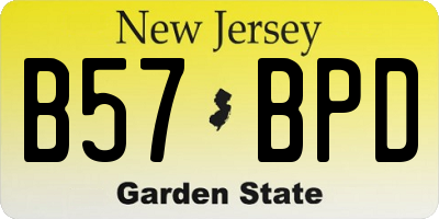 NJ license plate B57BPD