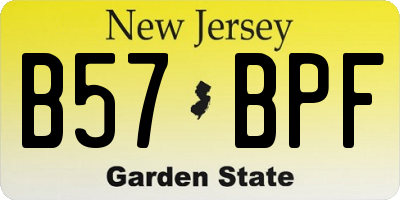 NJ license plate B57BPF