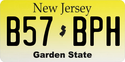 NJ license plate B57BPH