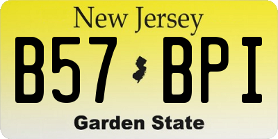 NJ license plate B57BPI