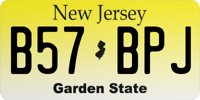 NJ license plate B57BPJ