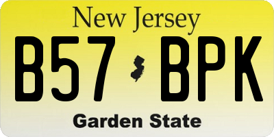 NJ license plate B57BPK