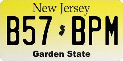 NJ license plate B57BPM