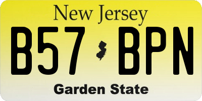 NJ license plate B57BPN