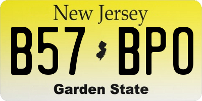 NJ license plate B57BPO