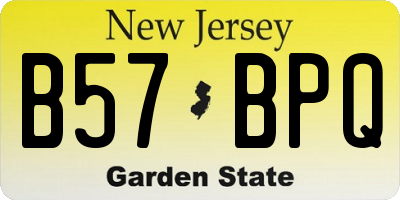 NJ license plate B57BPQ