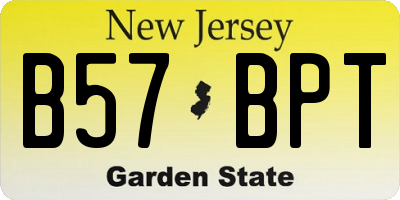 NJ license plate B57BPT
