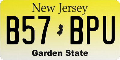 NJ license plate B57BPU