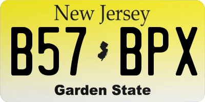 NJ license plate B57BPX