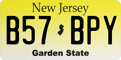 NJ license plate B57BPY
