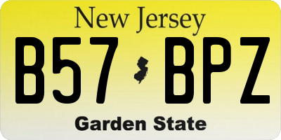NJ license plate B57BPZ