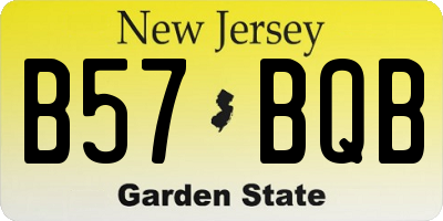 NJ license plate B57BQB